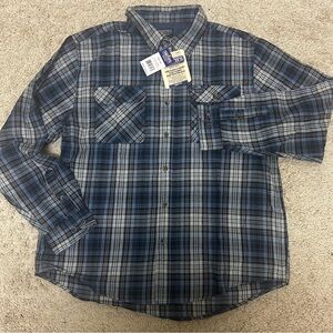 NWT Smith's Workwear Men's Long Sleeve 2-Pocket Plaid Flannel Shirt Cabincore